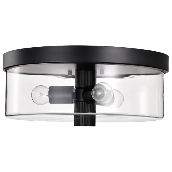 Clarksville 15-Inch Flush Mount in Matte Black with Clear Glass - Image 7