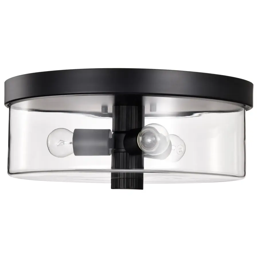 Clarksville 15-Inch Flush Mount in Matte Black with Clear Glass - Image 7