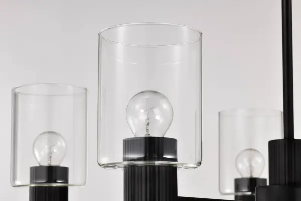 Clarksville 5-Light Chandelier in Matte Black with Clear Glass - Image 11