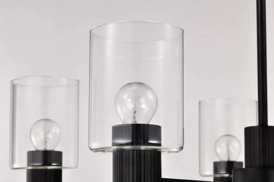 Clarksville 5-Light Chandelier in Matte Black with Clear Glass - Image 11