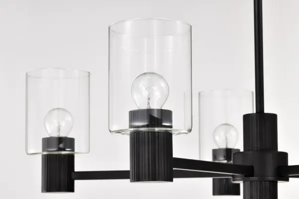 Clarksville 5-Light Chandelier in Matte Black with Clear Glass - Image 12