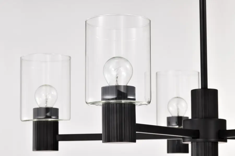 Clarksville 5-Light Chandelier in Matte Black with Clear Glass - Image 12