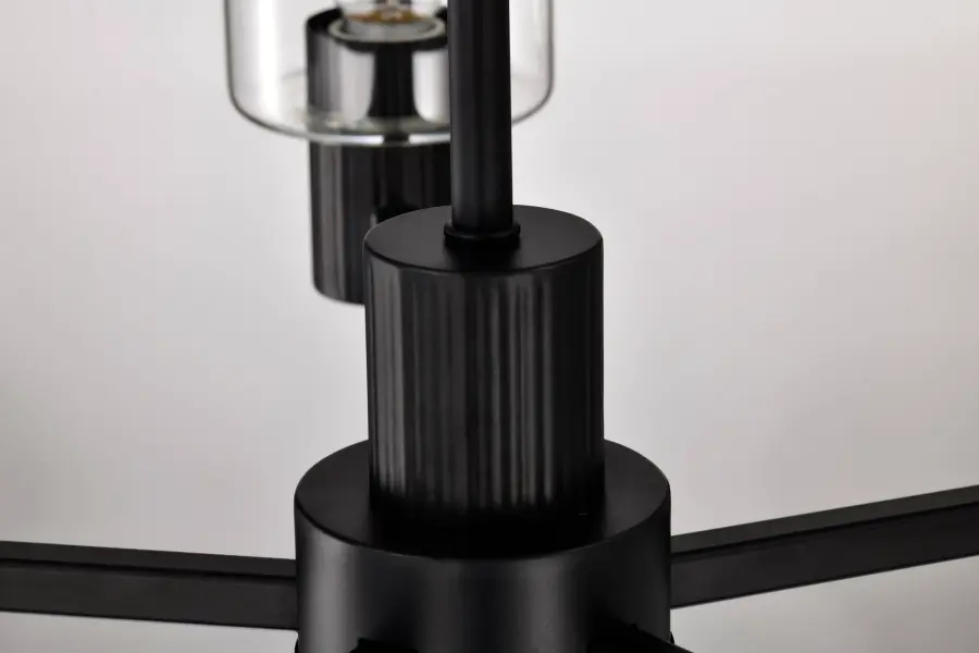Clarksville 5-Light Chandelier in Matte Black with Clear Glass - Image 14