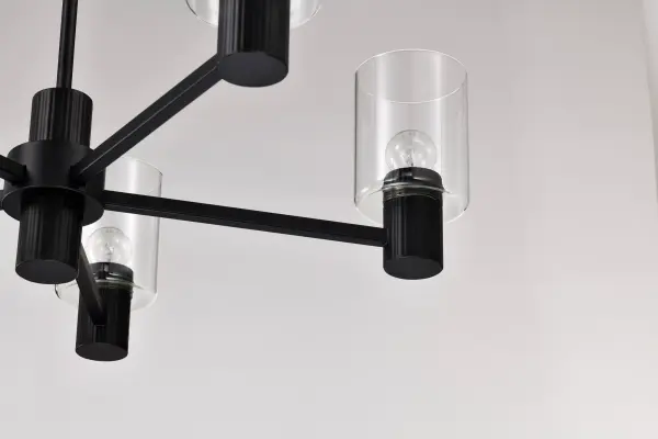 Clarksville 5-Light Chandelier in Matte Black with Clear Glass - Image 15
