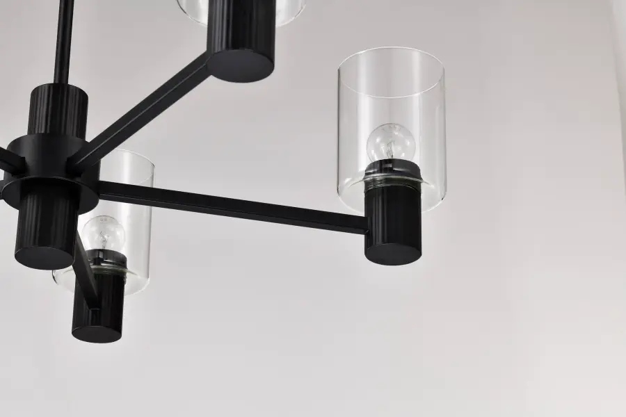 Clarksville 5-Light Chandelier in Matte Black with Clear Glass - Image 15