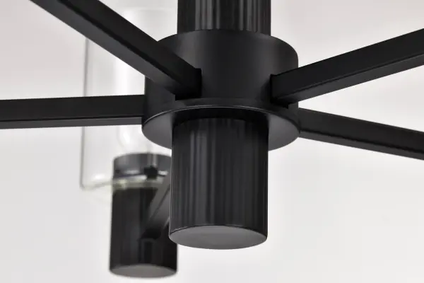 Clarksville 5-Light Chandelier in Matte Black with Clear Glass - Image 16