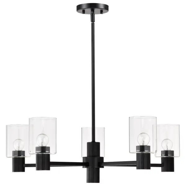 Clarksville 5-Light Chandelier in Matte Black with Clear Glass - Image 7