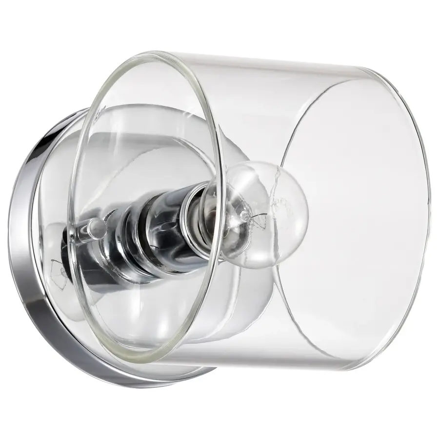 Marlowe 1-Light Vanity in Polished Nickel with Clear Glass - Image 1