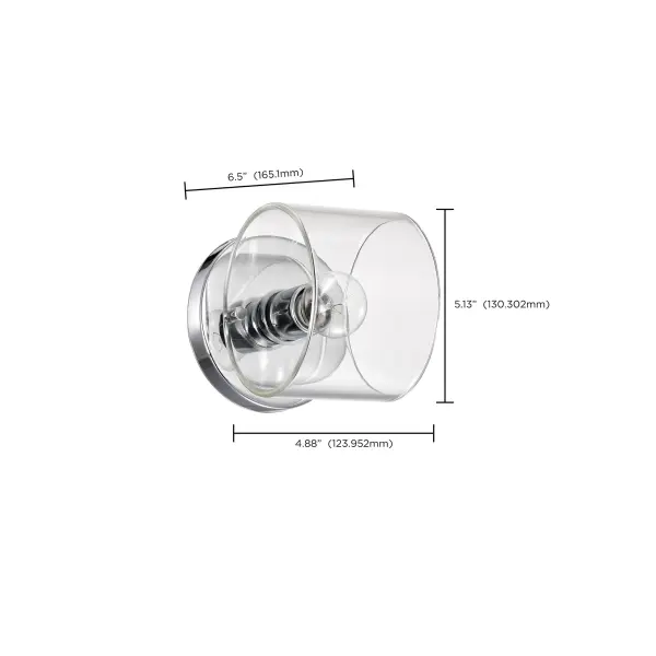 Marlowe 1-Light Vanity in Polished Nickel with Clear Glass - Image 19