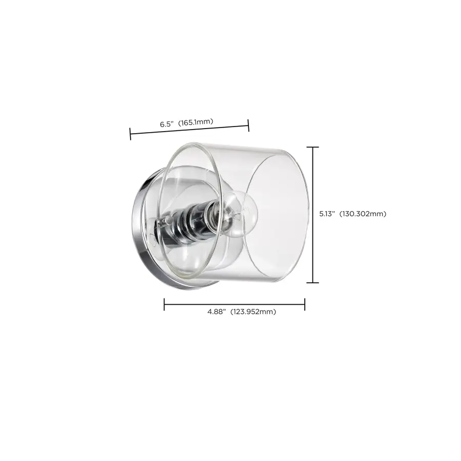 Marlowe 1-Light Vanity in Polished Nickel with Clear Glass - Image 19
