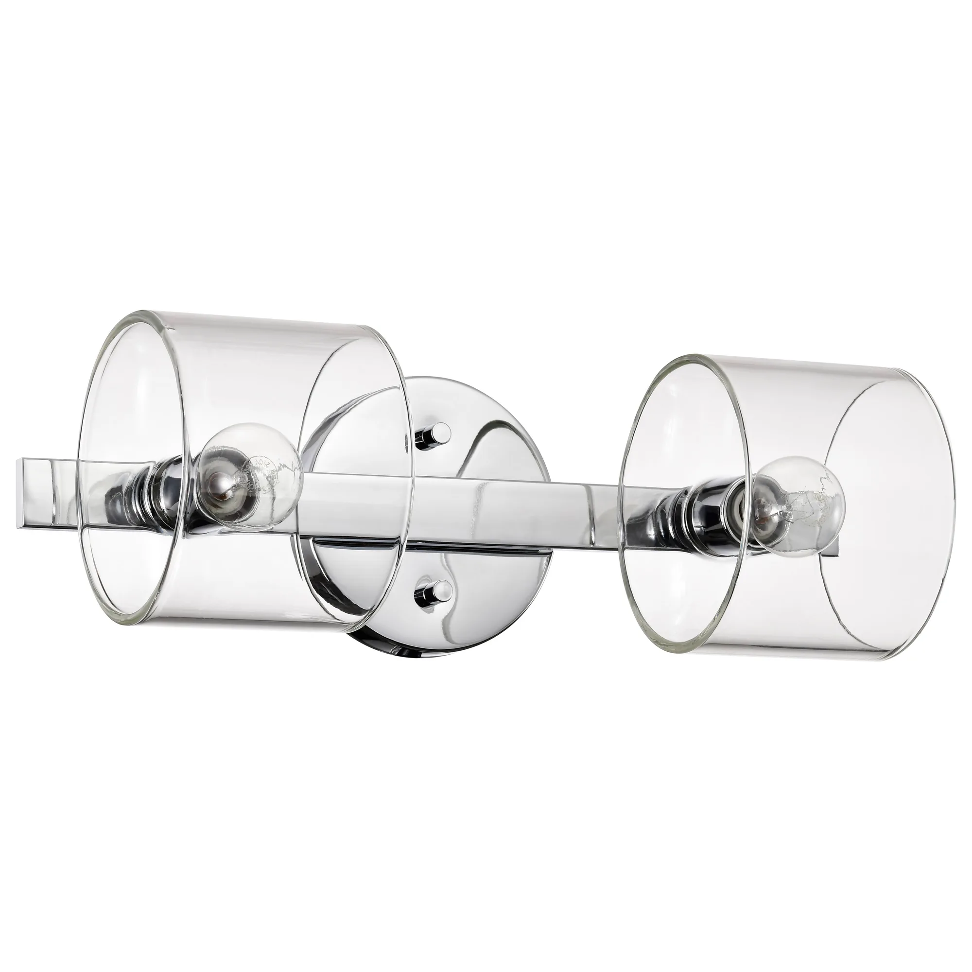 Marlowe 2-Light Vanity in Polished Nickel with Clear Glass