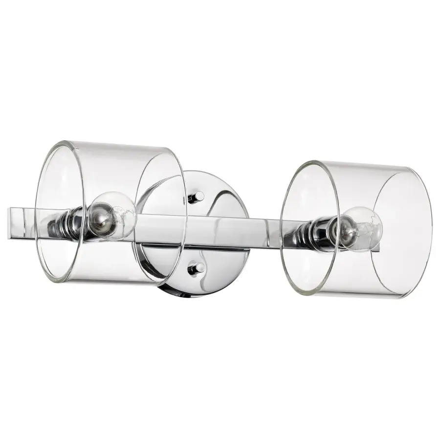 Marlowe 2-Light Vanity in Polished Nickel with Clear Glass - Image 1