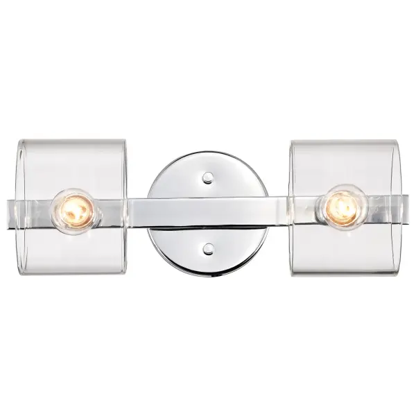 Marlowe 2-Light Vanity in Polished Nickel with Clear Glass - Image 12