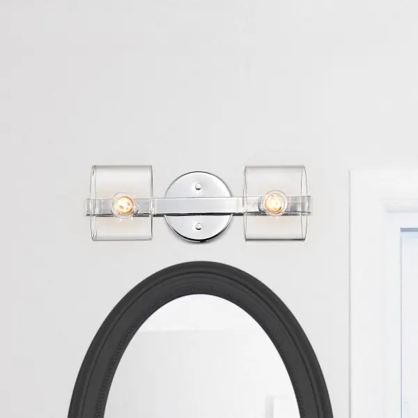 Marlowe 2-Light Vanity in Polished Nickel with Clear Glass - Image 3