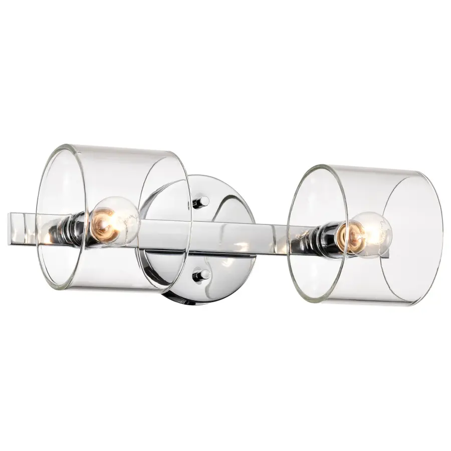 Marlowe 2-Light Vanity in Polished Nickel with Clear Glass - Image 4