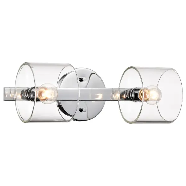Marlowe 2-Light Vanity in Polished Nickel with Clear Glass - Image 6