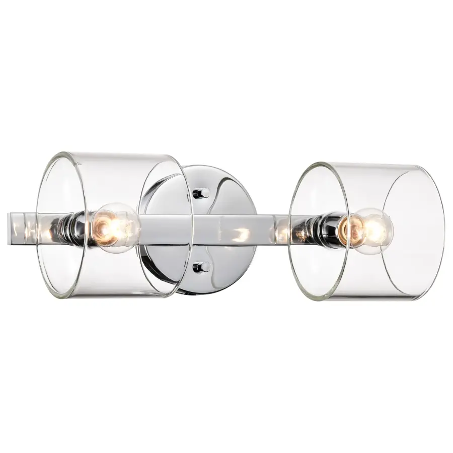 Marlowe 2-Light Vanity in Polished Nickel with Clear Glass - Image 6