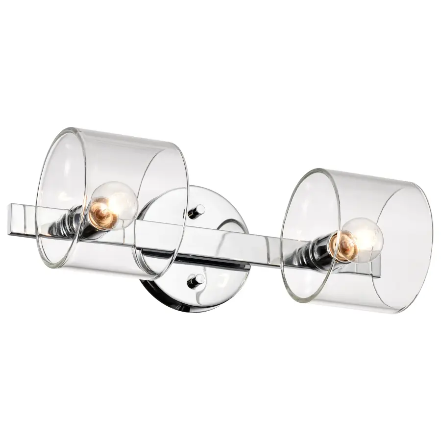 Marlowe 2-Light Vanity in Polished Nickel with Clear Glass - Image 8