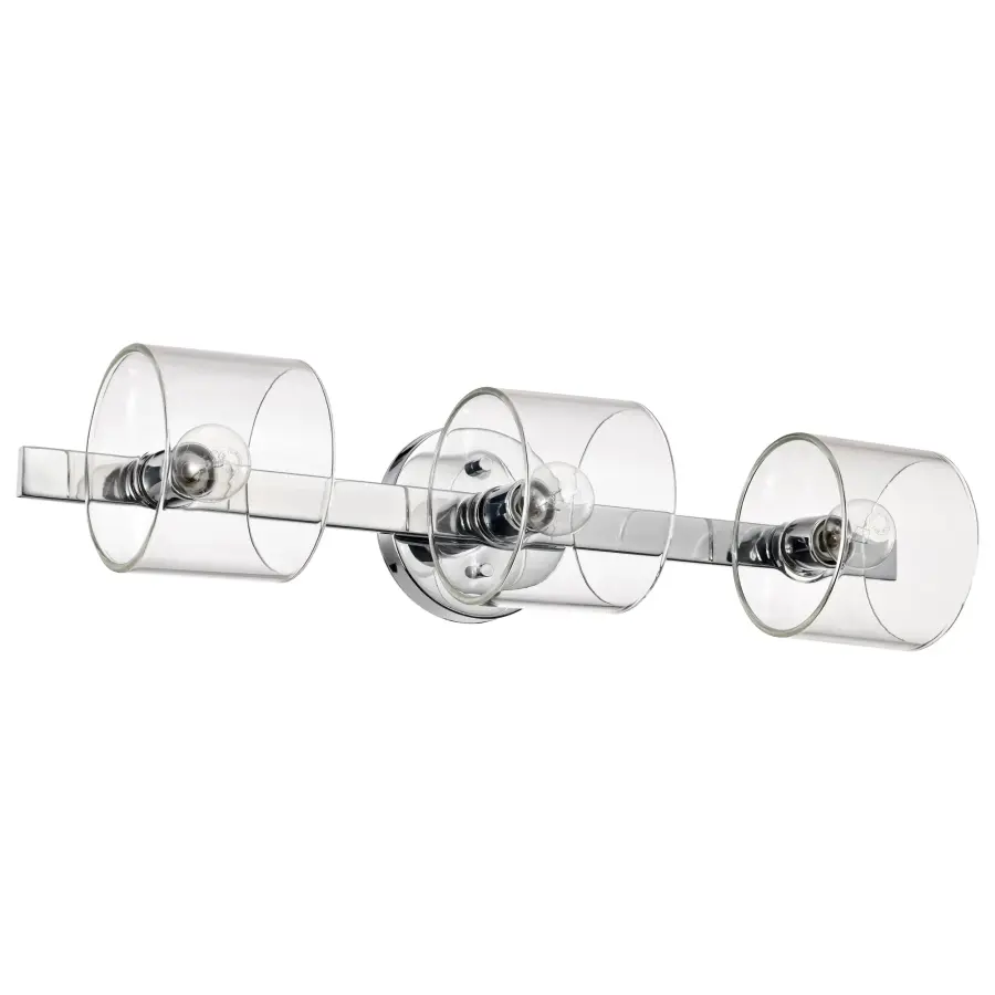 Marlowe 3-Light Vanity in Polished Nickel with Clear Glass - Image 1