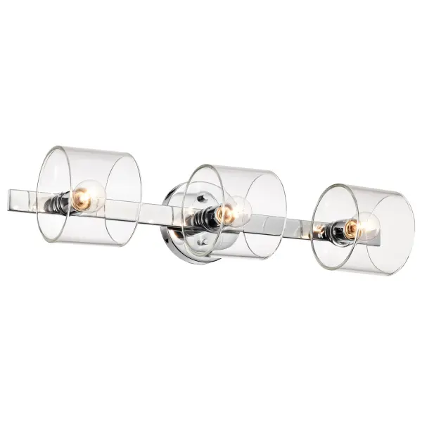 Marlowe 3-Light Vanity in Polished Nickel with Clear Glass - Image 4