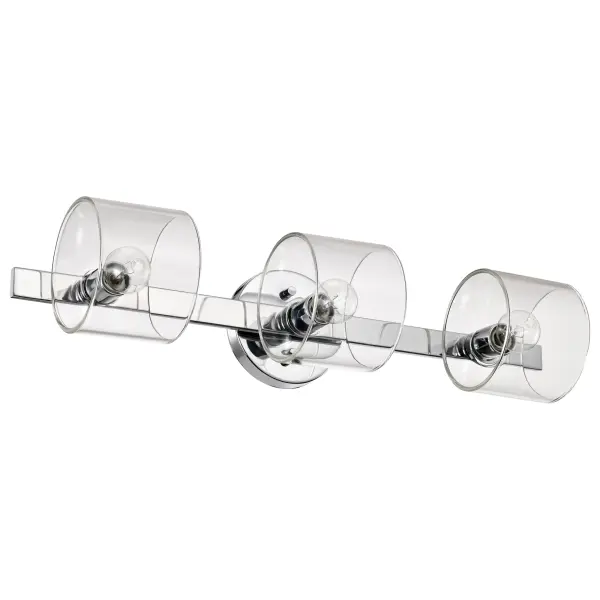 Marlowe 3-Light Vanity in Polished Nickel with Clear Glass - Image 5