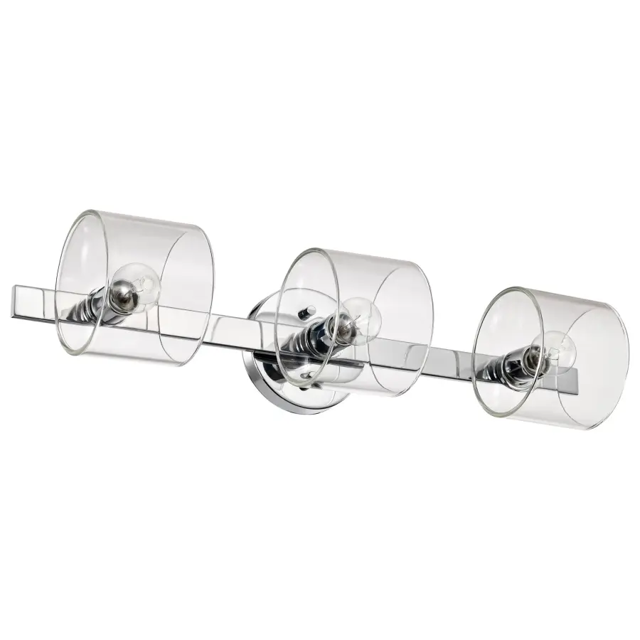 Marlowe 3-Light Vanity in Polished Nickel with Clear Glass - Image 5