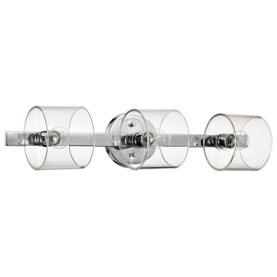 Marlowe 3-Light Vanity in Polished Nickel with Clear Glass - Image 7