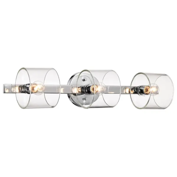 Marlowe 3-Light Vanity in Polished Nickel with Clear Glass - Image 8