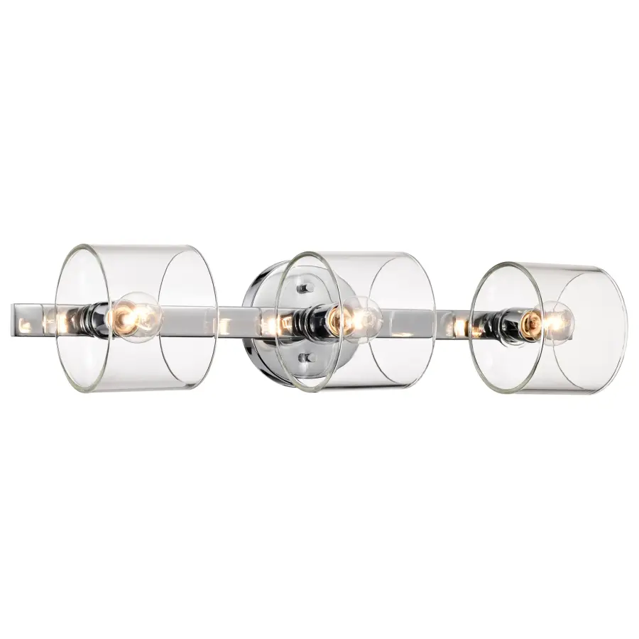 Marlowe 3-Light Vanity in Polished Nickel with Clear Glass - Image 8