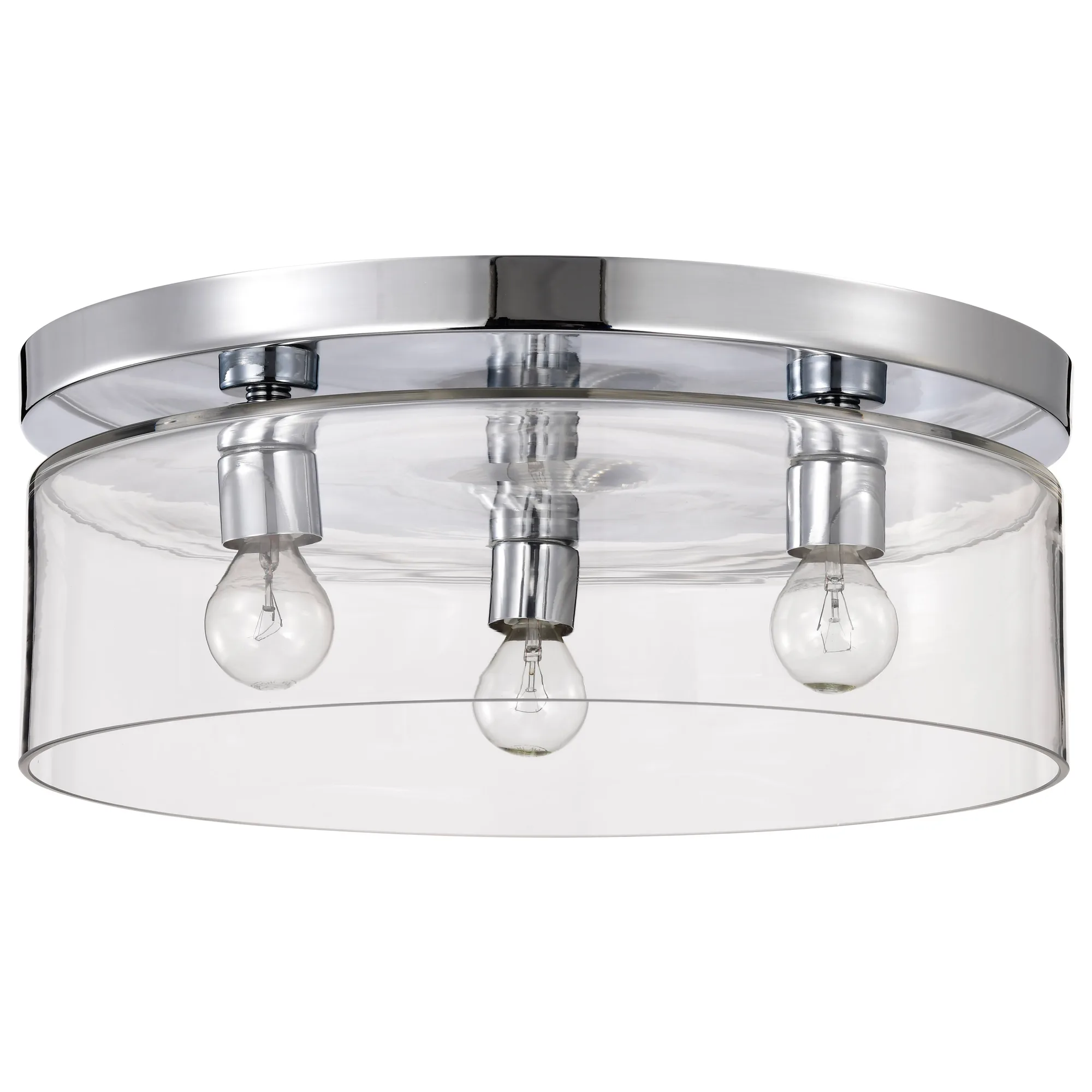 Marlowe 15" Flush Mount in Polished Nickel with Clear Glass