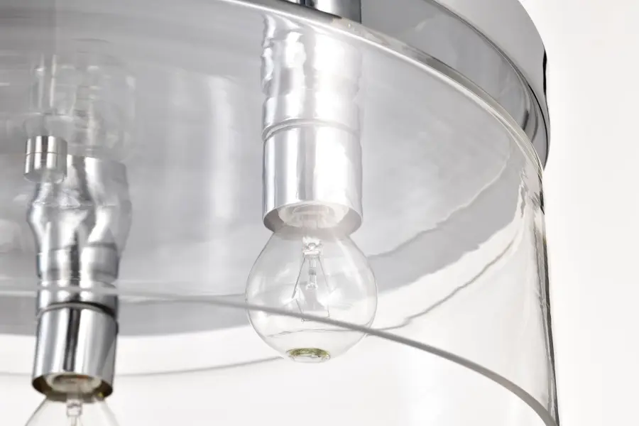 Marlowe 15" Flush Mount in Polished Nickel with Clear Glass - Image 12