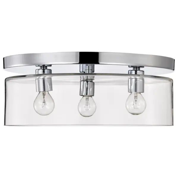 Marlowe 15" Flush Mount in Polished Nickel with Clear Glass - Image 5
