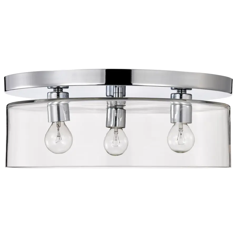 Marlowe 15" Flush Mount in Polished Nickel with Clear Glass - Image 5
