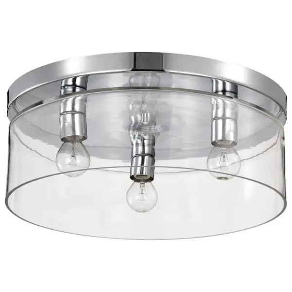 Marlowe 15" Flush Mount in Polished Nickel with Clear Glass - Image 7