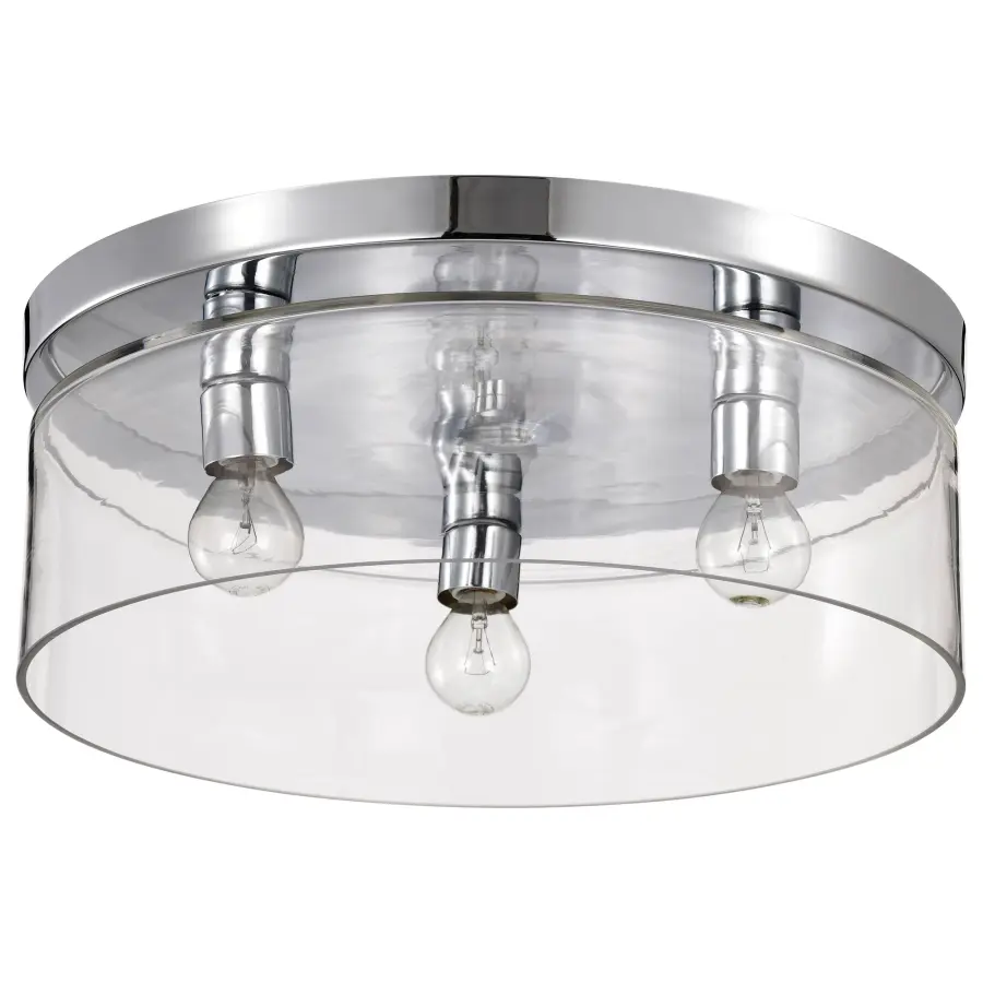 Marlowe 15" Flush Mount in Polished Nickel with Clear Glass - Image 7