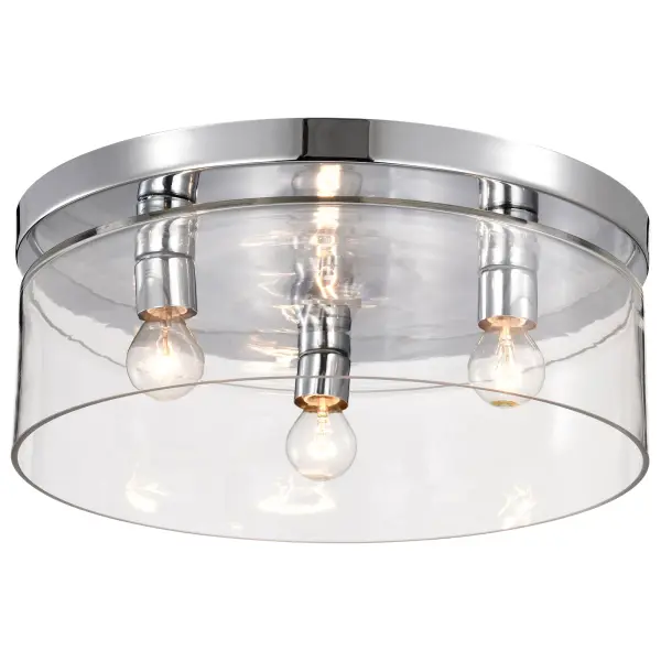 Marlowe 15" Flush Mount in Polished Nickel with Clear Glass - Image 8