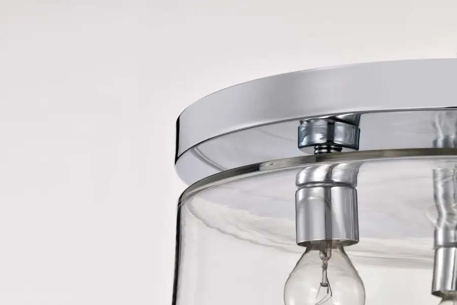 Marlowe 15" Flush Mount in Polished Nickel with Clear Glass - Image 9