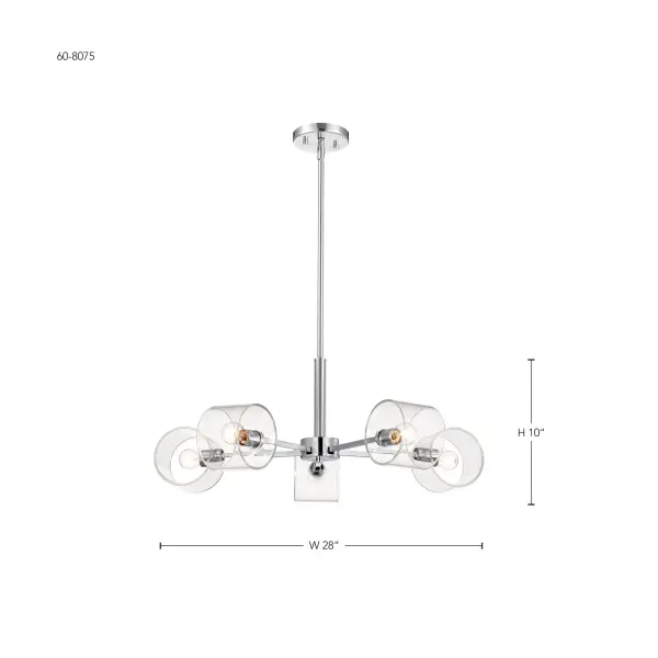 Marlowe 5-Light Chandelier in Polished Nickel - Image 17