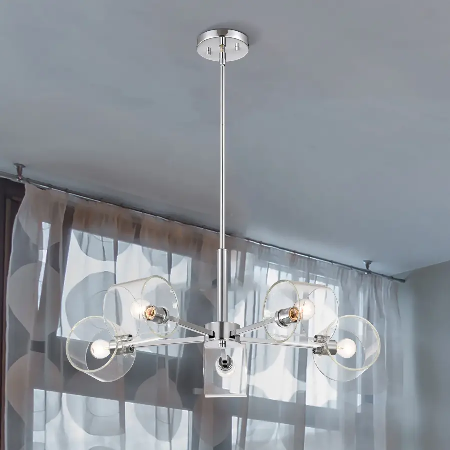 Marlowe 5-Light Chandelier in Polished Nickel - Image 5