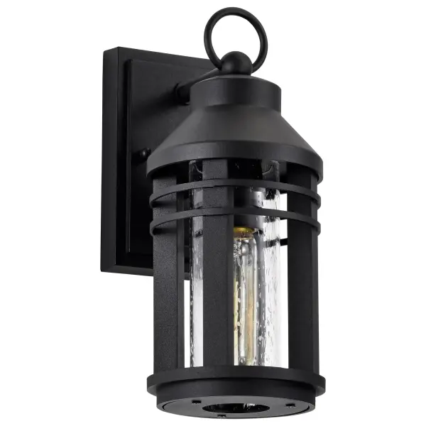 The Wilton Small Wall Lantern delivers timeless transitional style with coastal influences. Its matte black finish and clear seeded glass create maximum outdoor illumination while blending seamlessly with existing decor.