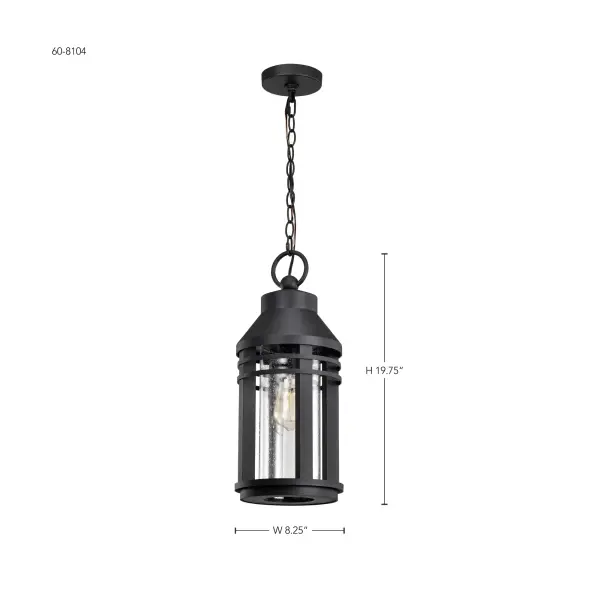 Wilton 1-Light Outdoor Hanging Lantern in Matte Black - Image 15
