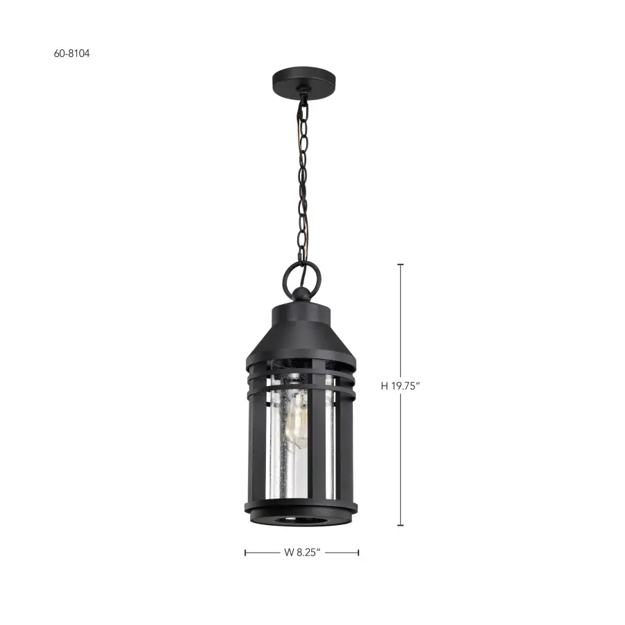 Wilton 1-Light Outdoor Hanging Lantern in Matte Black - Image 15
