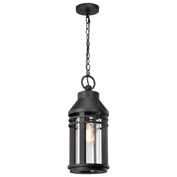 Wilton 1-Light Outdoor Hanging Lantern in Matte Black - Image 4