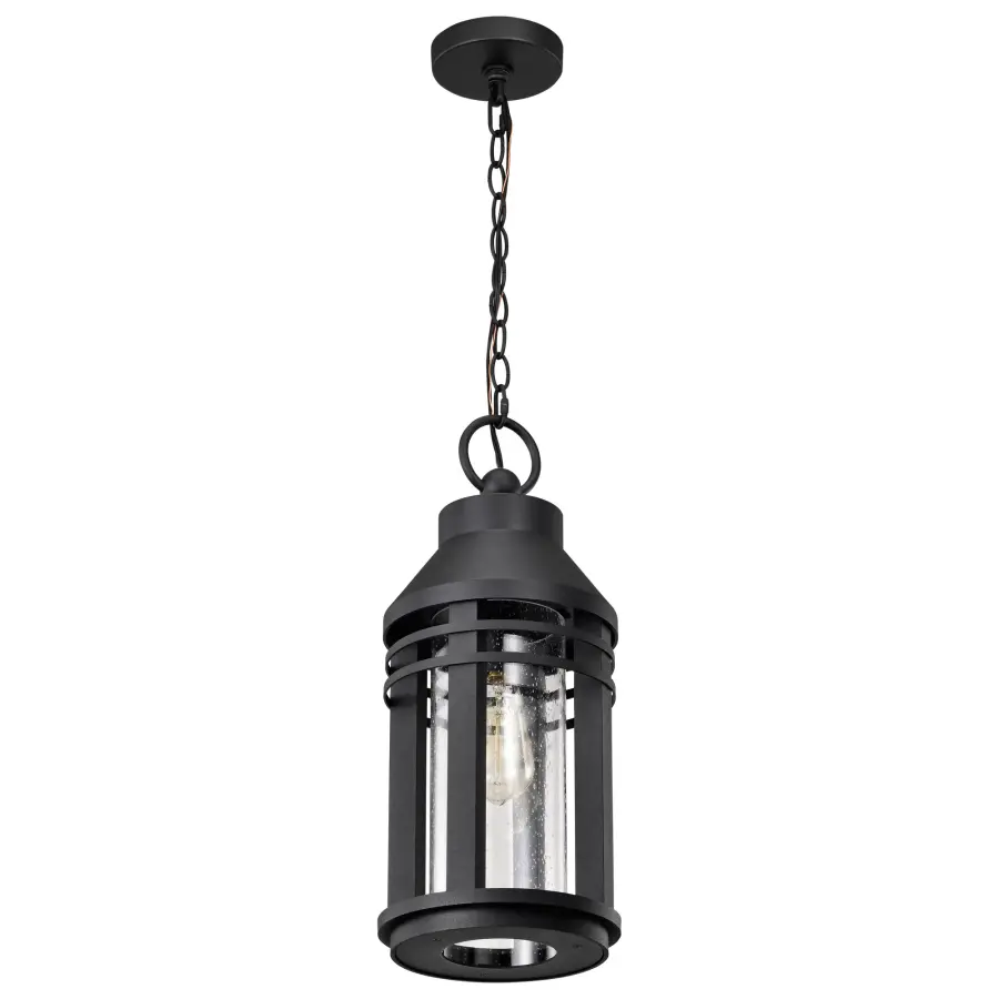 Wilton 1-Light Outdoor Hanging Lantern in Matte Black - Image 7