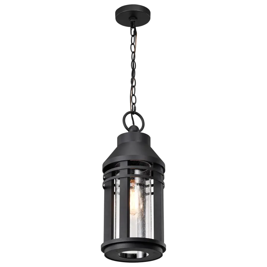 Wilton 1-Light Outdoor Hanging Lantern in Matte Black - Image 8