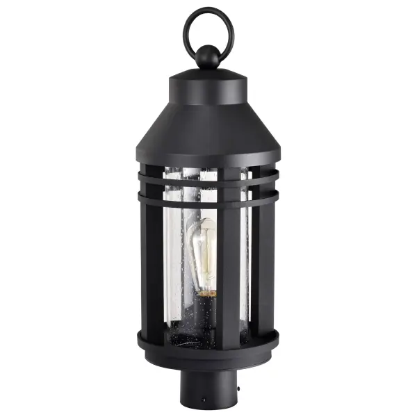 The Wilton Post Top Lantern combines traditional lantern styling with coastal charm in a versatile matte black finish. Clear seeded glass maximizes light output while adding texture and visual interest to your outdoor spaces.