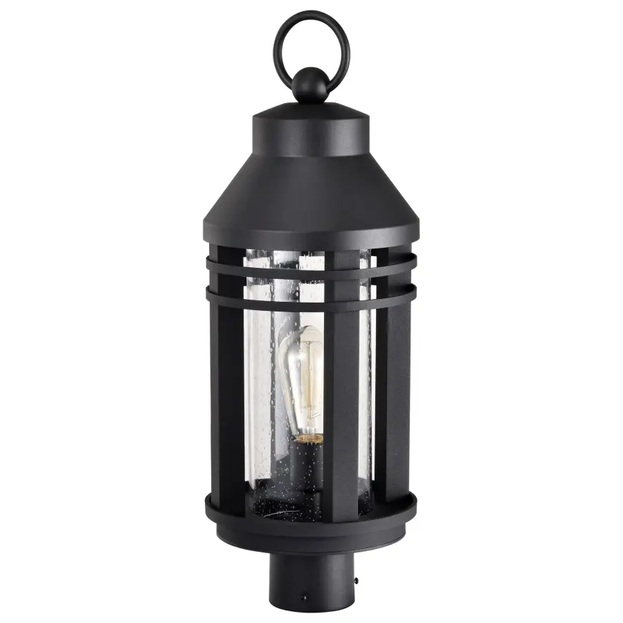 Wilton 1-Light Outdoor Post Top Lantern in Matte Black - Image 1