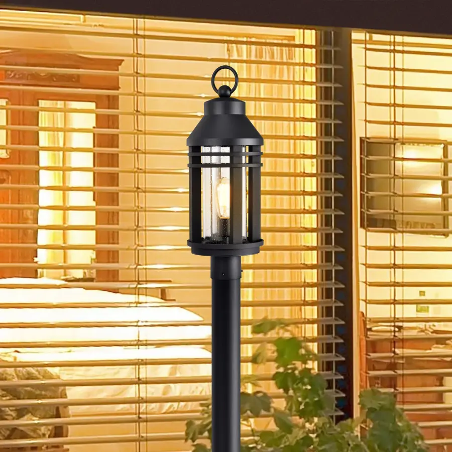 Wilton 1-Light Outdoor Post Top Lantern in Matte Black - Image 3