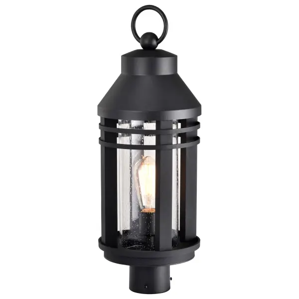 Wilton 1-Light Outdoor Post Top Lantern in Matte Black - Image 4