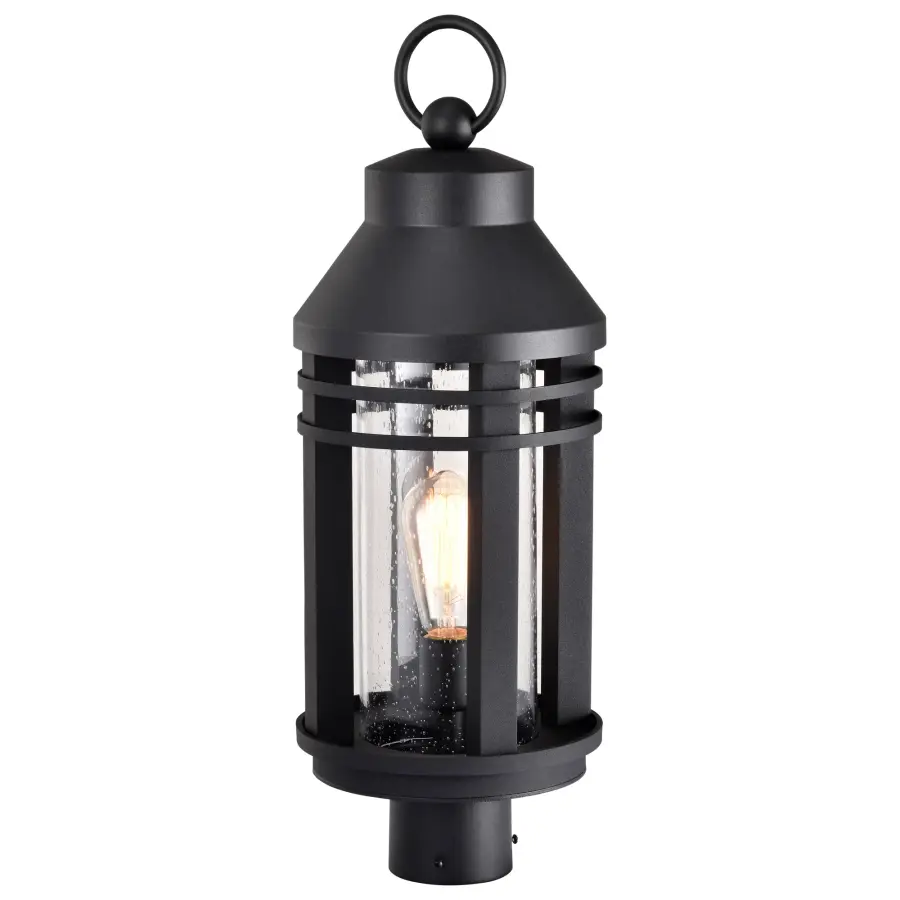 Wilton 1-Light Outdoor Post Top Lantern in Matte Black - Image 4
